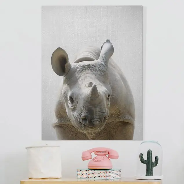 Sichere Zahlung Baby Nashorn Nina Leinwandbild – Canvas