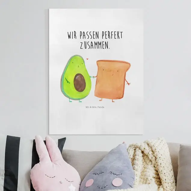 Mr. & Mrs. Panda - Avocado - Perfektes Toast Leinwandbild – Canvas Sichere Zahlung