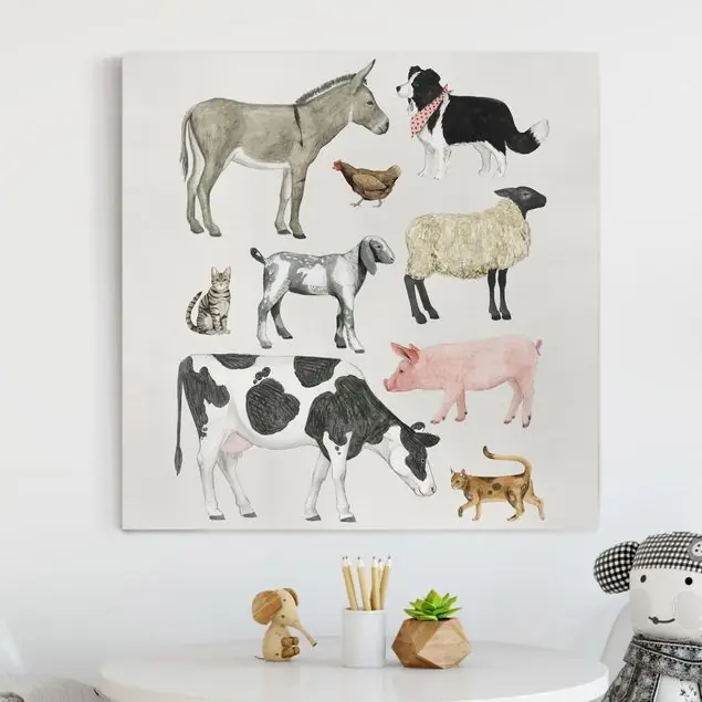 Bauernhof Tierfamilie II Leinwandbild – Canvas Jetzt Bestellen