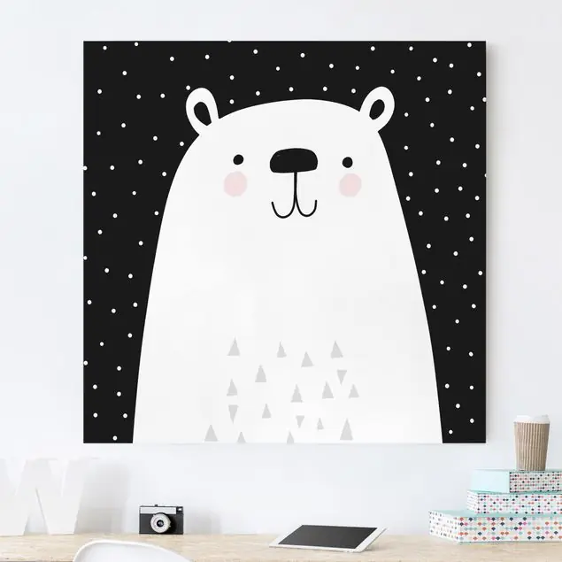 Garantierte Lieferung Tierpark mit Mustern - Eisbär Leinwandbild – Canvas