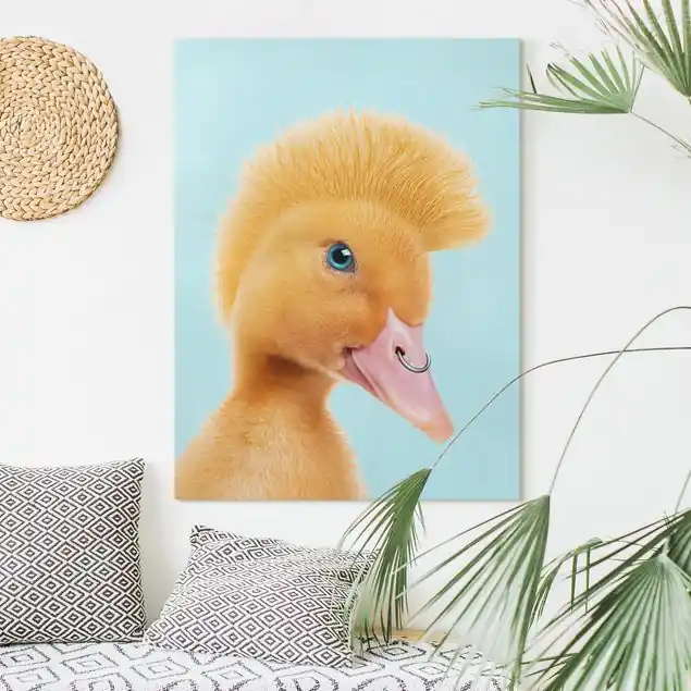 Garantierte Lieferung Küken mit Piercing Leinwandbild – Canvas