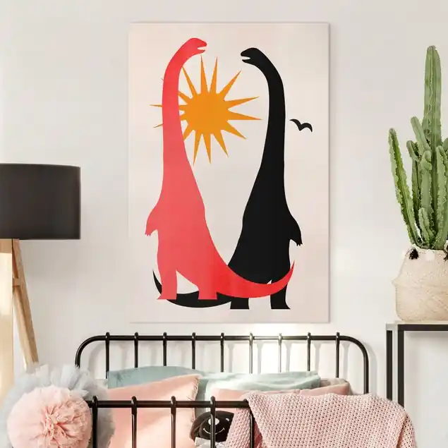 Zwei Dinosaurier im Sonnenschein Leinwandbild – Canvas Neue Ware