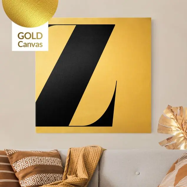 Antiqua Letter Z Leinwandbild Gold Aktuell