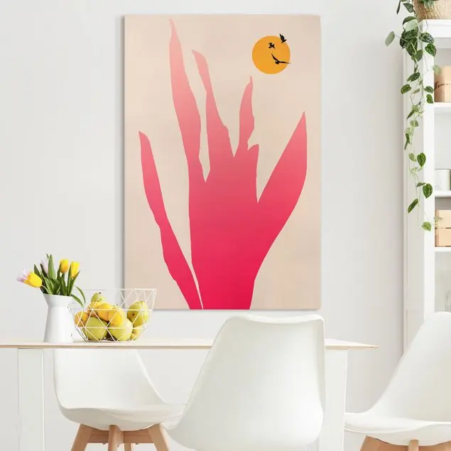 Wochenendangebot Rosa Pflanze im Sonnenschein Leinwandbild • hergestellt in Deutschland • langlebiges Canvas mit Holzkeilrahmen • klassische Struktur