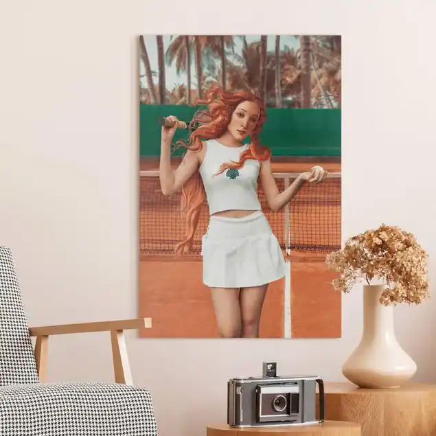 Tennis Venus Leinwandbild • hergestellt in Deutschland • langlebiges Canvas mit Holzkeilrahmen • klassische Struktur Kostenfreie Lieferung