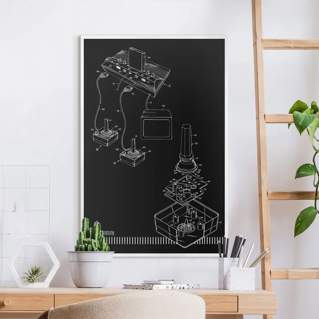 Abverkauf Gaming Anatomy in Schwarz Leinwandbild • hergestellt in Deutschland • langlebiges Canvas mit Holzkeilrahmen • klassische Struktur