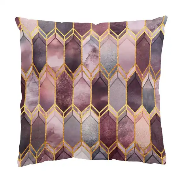 Glasmalerei geometrisch Rosé Gold                               Dekokissen – Canvas Expressversand