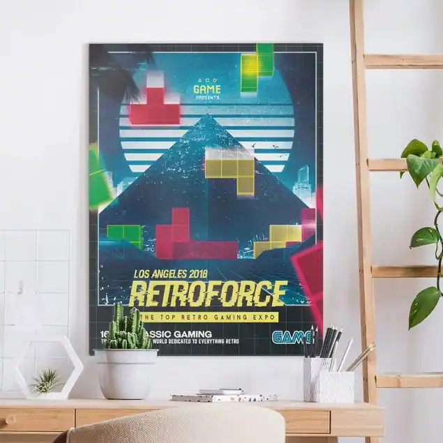 Bestseller Retro Gaming Klassiker Leinwandbild • hergestellt in Deutschland • langlebiges Canvas mit Holzkeilrahmen • klassische Struktur