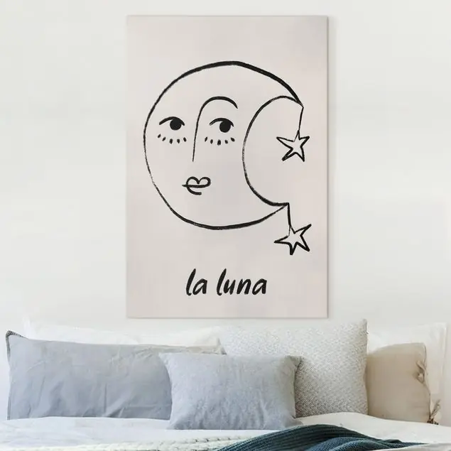 Sonderangebot Alina Buffiere - La Luna Leinwandbild • hergestellt in Deutschland • langlebiges Canvas mit Holzkeilrahmen • klassische Struktur