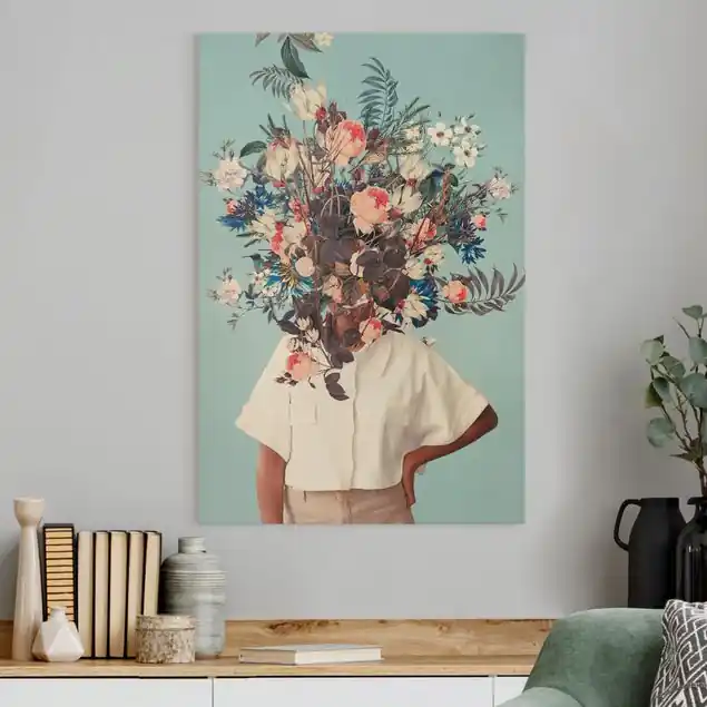 Blumen Porträt - Rosa Pfingstrosen Leinwandbild • hergestellt in Deutschland • langlebiges Canvas mit Holzkeilrahmen • klassische Struktur Jetzt Kaufen