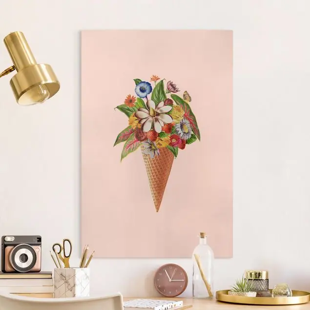 Tropisches Eisbouquet Leinwandbild • hergestellt in Deutschland • langlebiges Canvas mit Holzkeilrahmen • klassische Struktur Neuheit