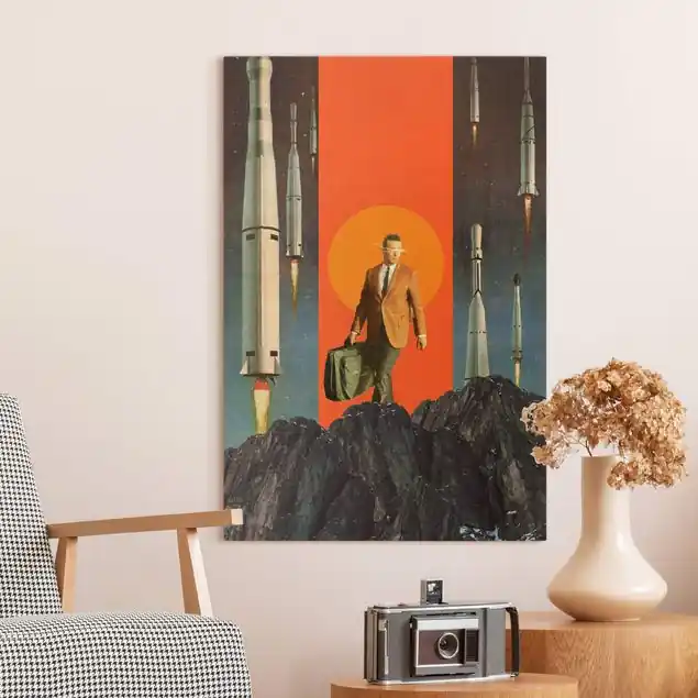 Auf dem Weg zur Rakete Leinwandbild • hergestellt in Deutschland • langlebiges Canvas mit Holzkeilrahmen • klassische Struktur Aktuell