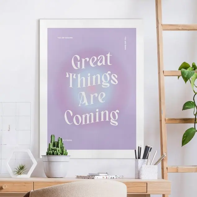 Great things are coming Leinwandbild • hergestellt in Deutschland • langlebiges Canvas mit Holzkeilrahmen • klassische Struktur Direktkauf
