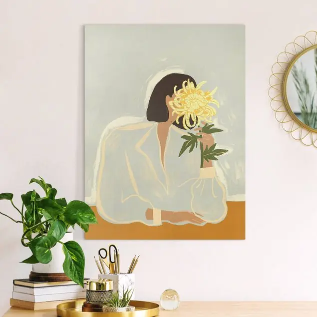 Die Chrysantheme Leinwandbild • hergestellt in Deutschland • langlebiges Canvas mit Holzkeilrahmen • klassische Struktur Billig