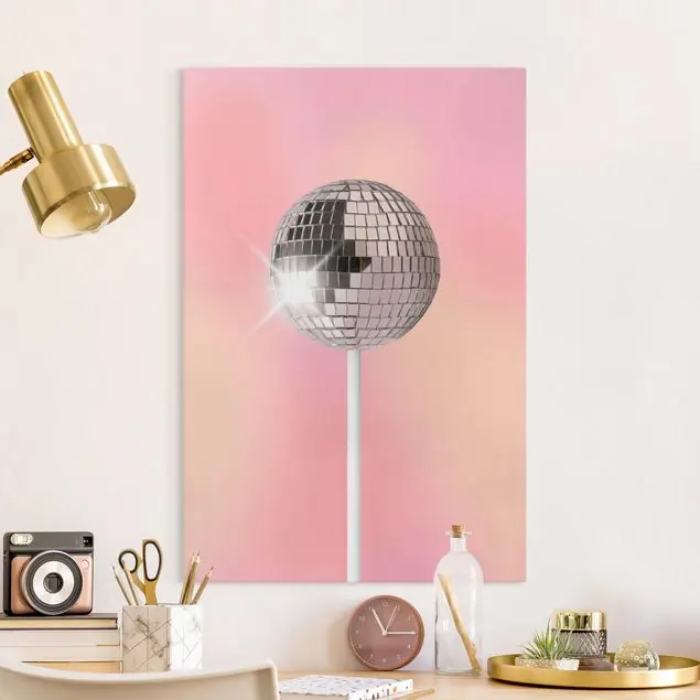 Disco Lollipop Leinwandbild • hergestellt in Deutschland • langlebiges Canvas mit Holzkeilrahmen • klassische Struktur Meistverkauft