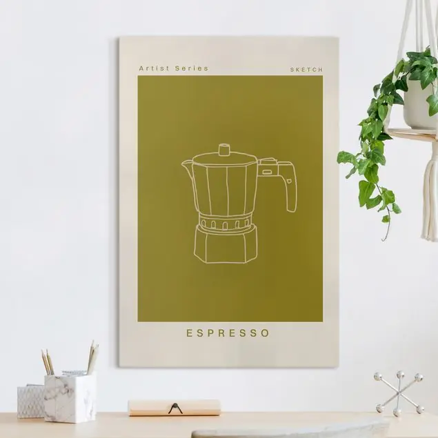 Espresso Essence Leinwandbild • hergestellt in Deutschland • langlebiges Canvas mit Holzkeilrahmen • klassische Struktur Markenprodukt