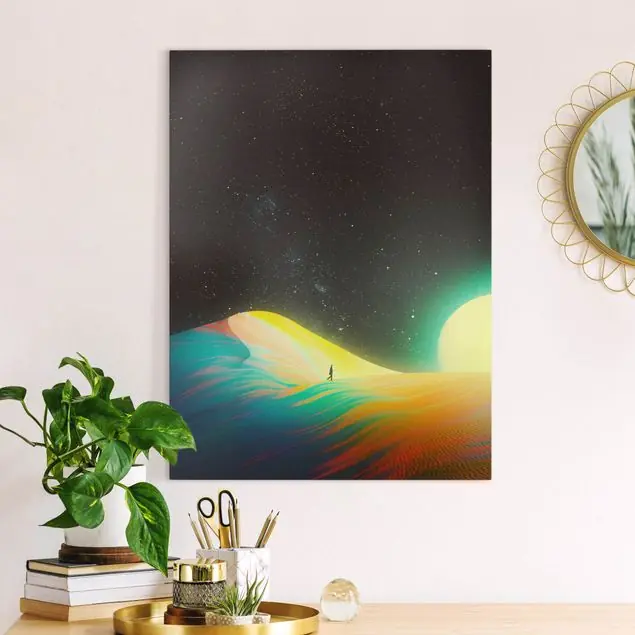 Nur Heute Retro Collage - Der Ursprung allen Glücks Leinwandbild • hergestellt in Deutschland • langlebiges Canvas mit Holzkeilrahmen • klassische Struktur