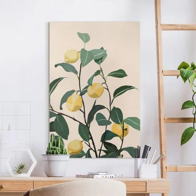 Heitere Zitronen Leinwandbild • hergestellt in Deutschland • langlebiges Canvas mit Holzkeilrahmen • klassische Struktur Neuheit