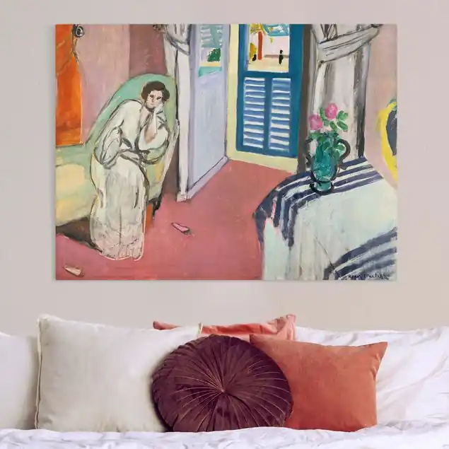 Preis Gesenkt Henri Matisse - Frau auf dem Divan Leinwandbild • hergestellt in Deutschland • langlebiges Canvas mit Holzkeilrahmen • klassische Struktur