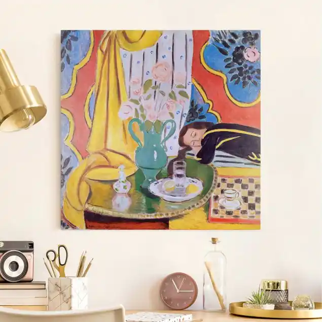 Zertifiziert Henri Matisse - Harmonie in Gelb Leinwandbild • hergestellt in Deutschland • langlebiges Canvas mit Holzkeilrahmen • klassische Struktur