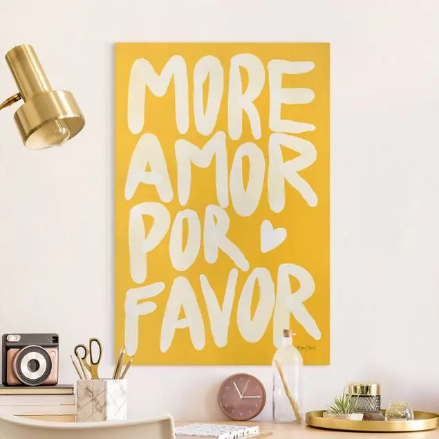 Sichere Zahlung More Amor Por Favor Leinwandbild • hergestellt in Deutschland • langlebiges Canvas mit Holzkeilrahmen • klassische Struktur