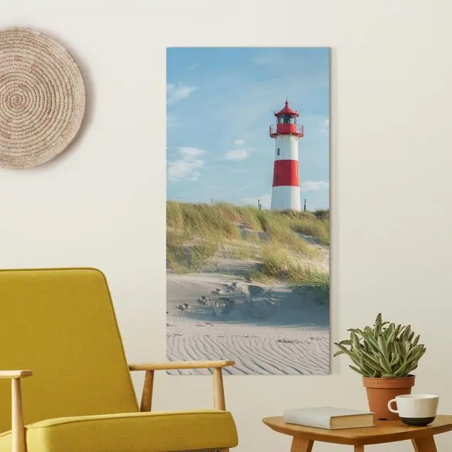 Nur Für Kurze Zeit Leuchtturm an der Nordsee Leinwandbild • hergestellt in Deutschland • langlebiges Canvas mit Holzkeilrahmen • klassische Struktur