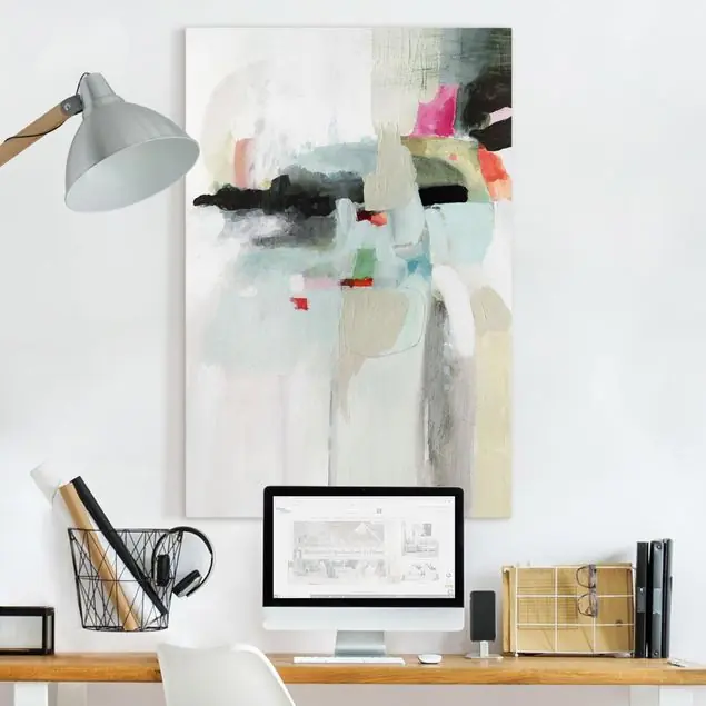 Bunte Wasserfälle II Leinwandbild • hergestellt in Deutschland • langlebiges Canvas mit Holzkeilrahmen • klassische Struktur Abverkauf