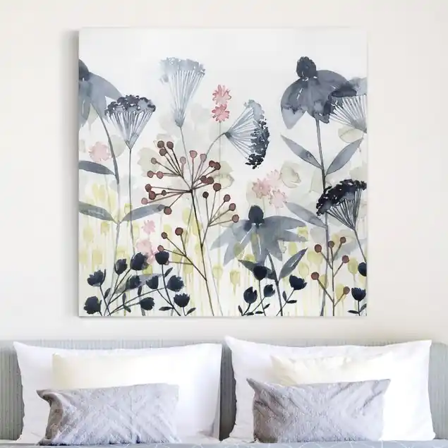Wildblumen Aquarell I Leinwandbild • hergestellt in Deutschland • langlebiges Canvas mit Holzkeilrahmen • klassische Struktur Nur Heute