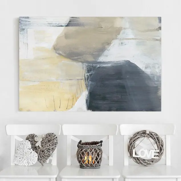 Super-Preis Dreiklang mit Tigerauge I Leinwandbild • hergestellt in Deutschland • langlebiges Canvas mit Holzkeilrahmen • klassische Struktur