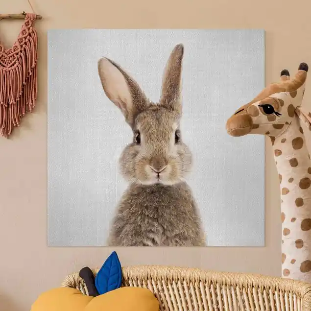 Top-Preis Hase Hilbert Leinwandbild • hergestellt in Deutschland • langlebiges Canvas mit Holzkeilrahmen • klassische Struktur