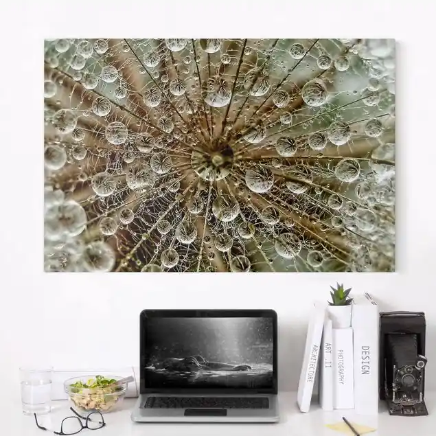 Pusteblume im Herbst Leinwandbild • hergestellt in Deutschland • langlebiges Canvas mit Holzkeilrahmen • klassische Struktur Expressversand
