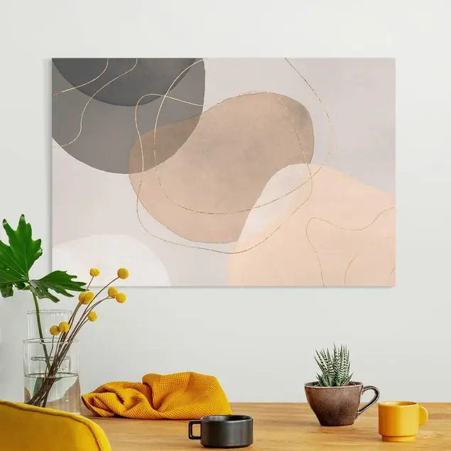 Verspielte Impressionen in Beige Leinwandbild • hergestellt in Deutschland • langlebiges Canvas mit Holzkeilrahmen • klassische Struktur Bestpreis