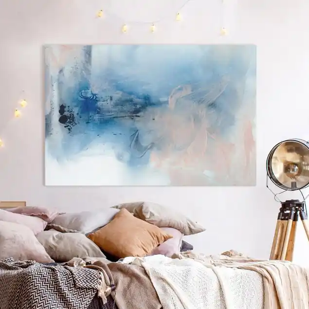 Indigo & Rouge I Leinwandbild • hergestellt in Deutschland • langlebiges Canvas mit Holzkeilrahmen • klassische Struktur Sichere Zahlung
