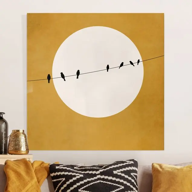 Zwitschernde Vögel in der Abenddämmerung Leinwandbild • hergestellt in Deutschland • langlebiges Canvas mit Holzkeilrahmen • klassische Struktur Meistverkauft