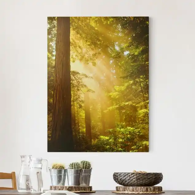 Rabatt Morgengold Leinwandbild • hergestellt in Deutschland • langlebiges Canvas mit Holzkeilrahmen • klassische Struktur
