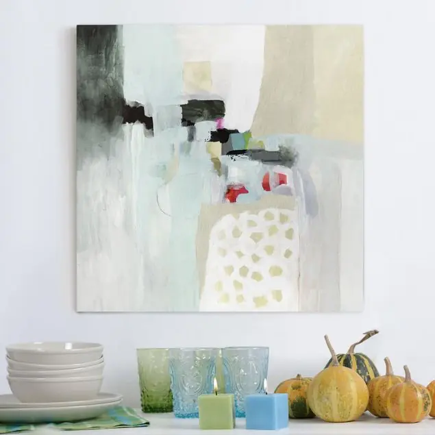 Bunte Wasserfälle I Leinwandbild • hergestellt in Deutschland • langlebiges Canvas mit Holzkeilrahmen • klassische Struktur Garantierte Lieferung