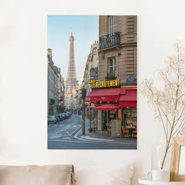 Straße von Paris Leinwandbild • hergestellt in Deutschland • langlebiges Canvas mit Holzkeilrahmen • klassische Struktur Bestseller