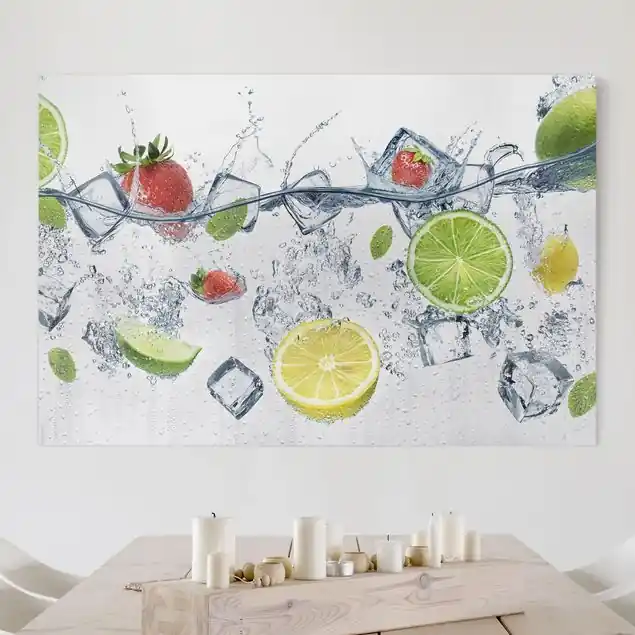 Frucht Cocktail Leinwandbild • hergestellt in Deutschland • langlebiges Canvas mit Holzkeilrahmen • klassische Struktur Garantierte Lieferung