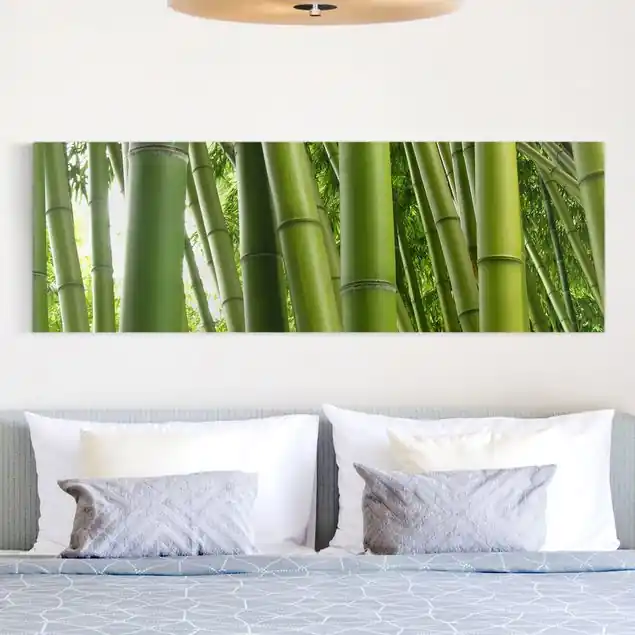 Expressversand Bamboo Trees Leinwandbild • hergestellt in Deutschland • langlebiges Canvas mit Holzkeilrahmen • klassische Struktur