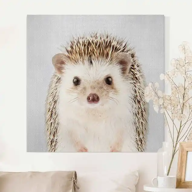 Igel Ingolf Leinwandbild • hergestellt in Deutschland • langlebiges Canvas mit Holzkeilrahmen • klassische Struktur Aktuell