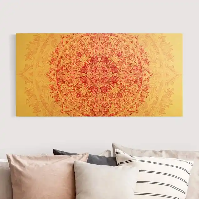 Direktkauf Mandala Aquarell Ornament pink Leinwandbild