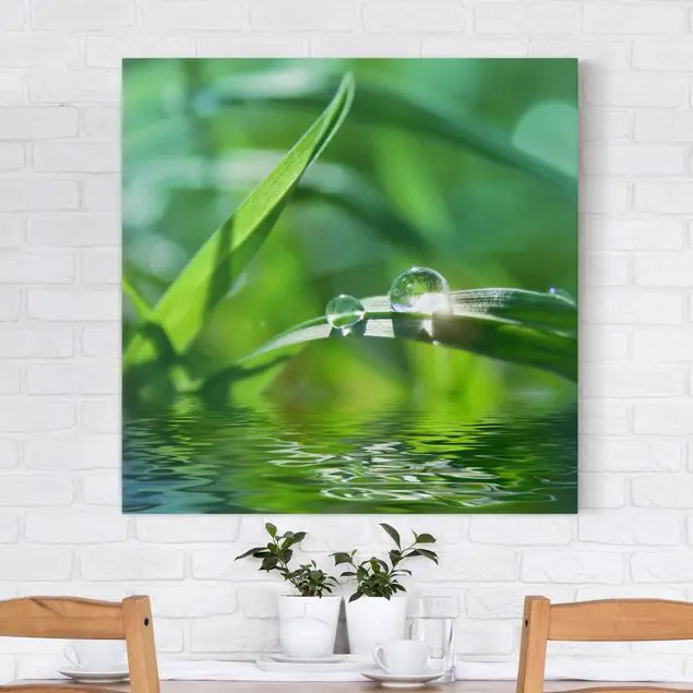 Green Ambiance II Leinwandbild • hergestellt in Deutschland • langlebiges Canvas mit Holzkeilrahmen • klassische Struktur Zertifiziert