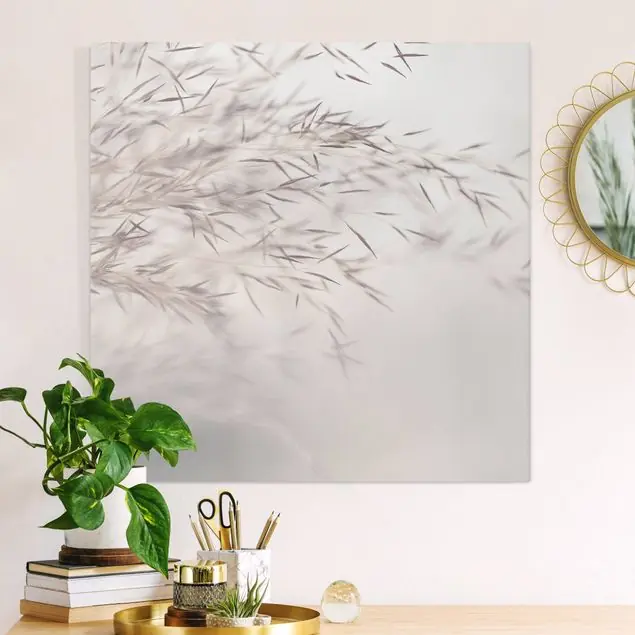 Aktuell Wiesengras Close Up Leinwandbild • hergestellt in Deutschland • langlebiges Canvas mit Holzkeilrahmen • klassische Struktur