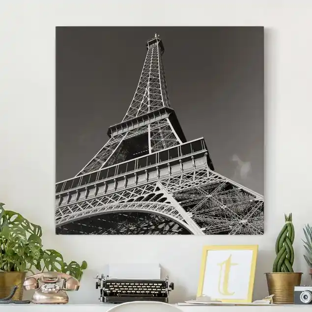 Top-Angebot Eiffelturm Leinwandbild • hergestellt in Deutschland • langlebiges Canvas mit Holzkeilrahmen • klassische Struktur