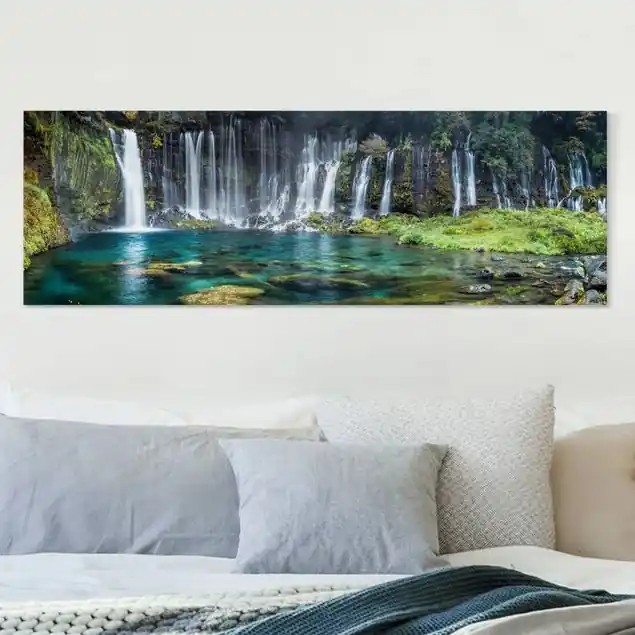 Shiraito Wasserfall Leinwandbild • hergestellt in Deutschland • langlebiges Canvas mit Holzkeilrahmen • klassische Struktur Neue Kollektion
