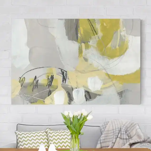 Begrenztes Angebot Zitronen im Nebel I Leinwandbild • hergestellt in Deutschland • langlebiges Canvas mit Holzkeilrahmen • klassische Struktur