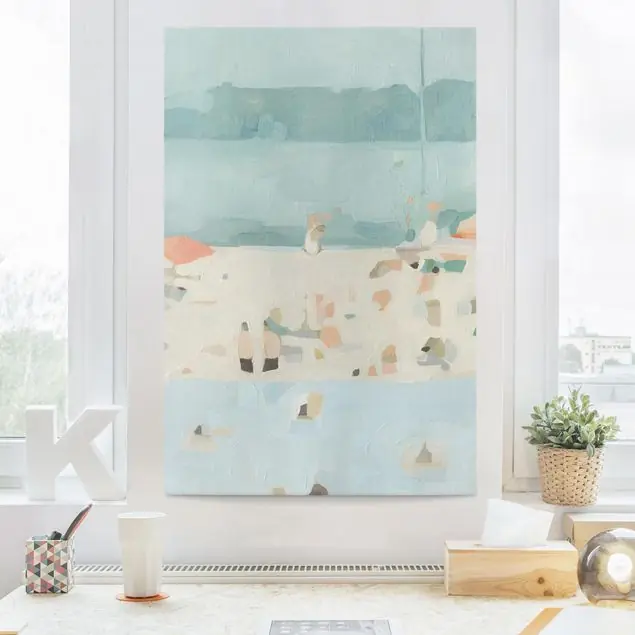 Sandbank im Meer II Leinwandbild • hergestellt in Deutschland • langlebiges Canvas mit Holzkeilrahmen • klassische Struktur Bestseller