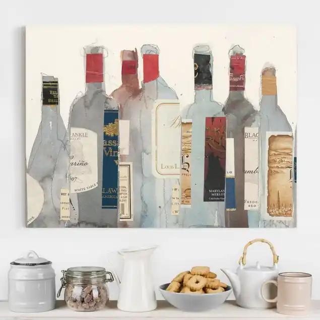 Wein & Spirituosen I Leinwandbild • hergestellt in Deutschland • langlebiges Canvas mit Holzkeilrahmen • klassische Struktur Versand Am Gleichen Tag