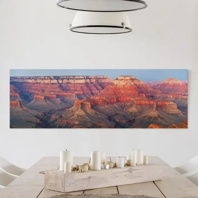 Kostenfreie Lieferung Grand Canyon nach dem Sonnenuntergang Leinwandbild • hergestellt in Deutschland • langlebiges Canvas mit Holzkeilrahmen • klassische Struktur