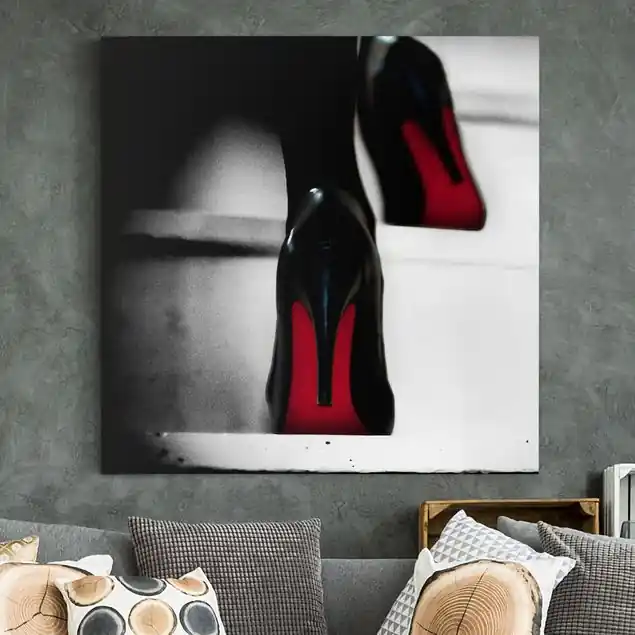 Markenprodukt High Heels in Rot Leinwandbild • hergestellt in Deutschland • langlebiges Canvas mit Holzkeilrahmen • klassische Struktur